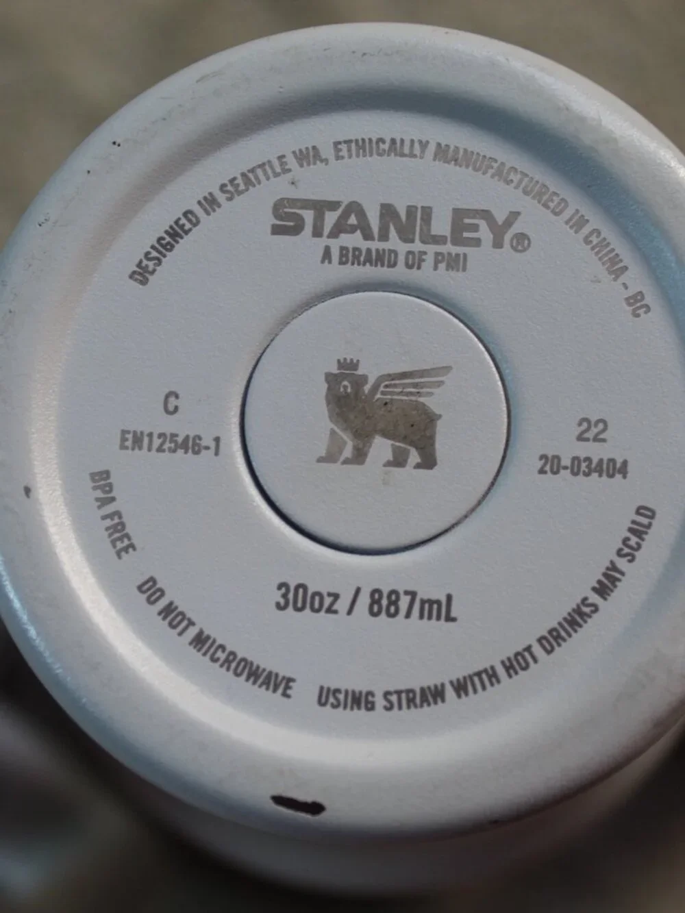 Set of 2 Stanley 30 Oz. Quencher Tumbler Polar Swirl Grey Marble & Grey (1 Lid)